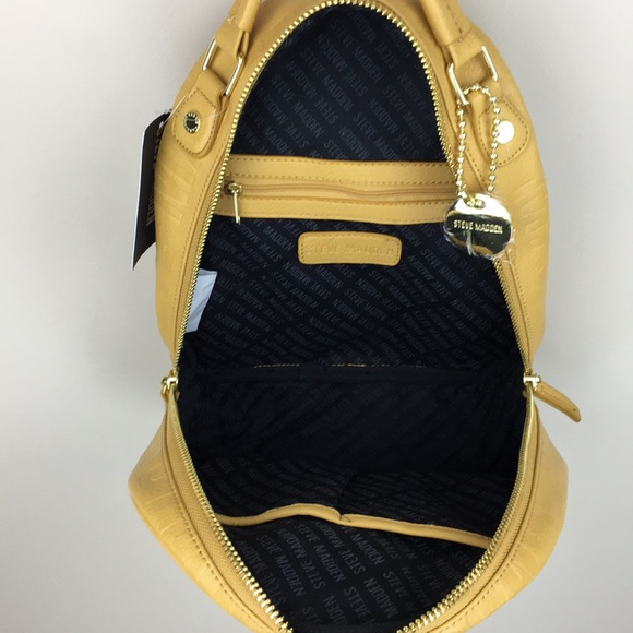 Steve Madden Mustard Yellow Logo Backpack NWT - Picture 8 of 12